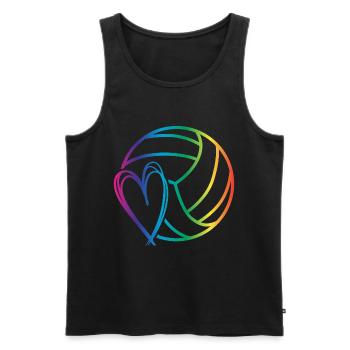 Volleyball Love - Men's Premium Organic Tank Top - black - Front - Michal (187cm)