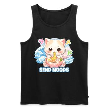 Ramen Cat Kanagawa - Débardeur bio Premium Homme - noir - Devant - Michal (187cm)