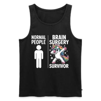 Unicorn Survivor Brain Surgery - Men's Premium Organic Tank Top - black - Front - Michal (187cm)
