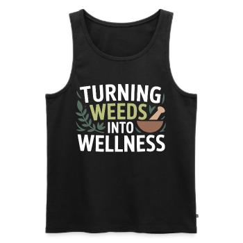 Certified Clinical Phytotherapy Specialist Gear  - Men's Premium Organic Tank Top - black - Front - AI Model Male 178 light (178cm)