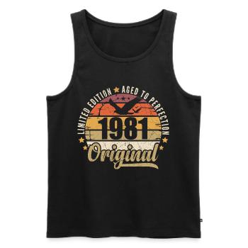 Geburtstagsgeschenk 1981 Original 1981 - Männer Premium Bio Tank Top - Schwarz - Vorne - AI Model Male 178 light (178cm)