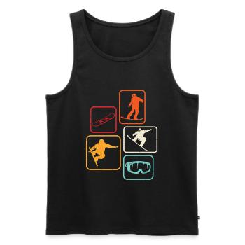 Snowboard retro Snowboarden Skifahren  - Männer Premium Bio Tank Top - Schwarz - Vorne - Michal (187cm)