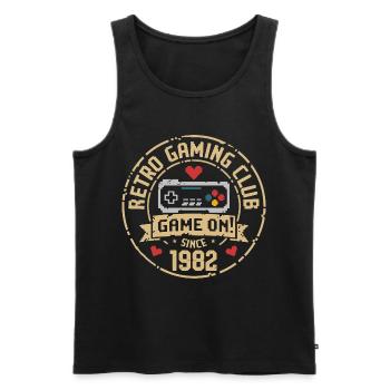 Vintage 1982 Birthday 1982 Gift 1982 - Men's Premium Organic Tank Top - black - Front - Michal (187cm)