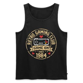 Vintage 1984 Anniversaire 1984 Cadeau 1984 - Débardeur bio Premium Homme - noir - Devant - Michal (187cm)