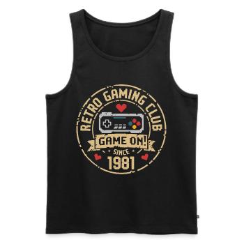 Vintage 1981 Geburtstag 1981 Geschenk 1981  - Männer Premium Bio Tank Top - Schwarz - Vorne - AI Model Male 178 light (178cm)