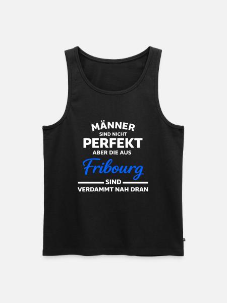 Fribourg Männer nah am Perfekt - Männer Premium Bio Tank Top - Schwarz