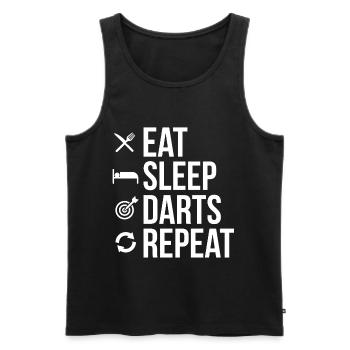Eat Sleep Darts Repeat - Débardeur bio Premium Homme - noir - Devant - AI Model Male 178 light (178cm)