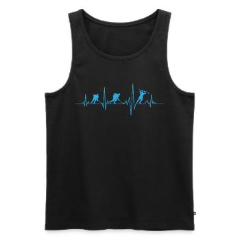 Hockey eishockey herzschlag eishockeyspieler - Männer Premium Bio Tank Top - Schwarz - Vorne - AI Model Male 178 light (178cm)