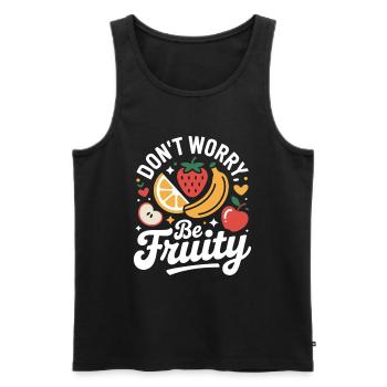 Don't Worry Be Fruity - Männer Premium Bio Tank Top - Schwarz - Vorne - AI Model Male 178 light (178cm)