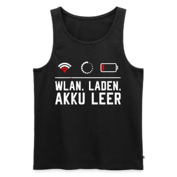 Codeur WiFi. CHARGEMENT. BATTERIE VIDE DRÔLE - Débardeur bio Premium Homme - noir - Devant - AI Model Male 178 light (178cm)