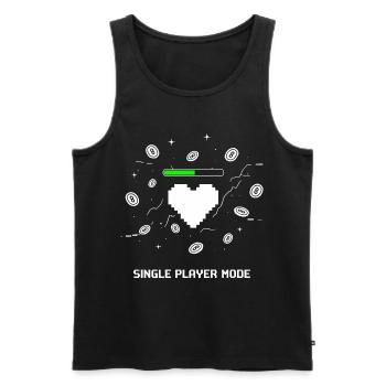 Single Player Mode Gamer Heart - Men's Premium Organic Tank Top - black - Front - AI Model Male 178 light (178cm)