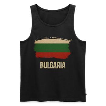 Bulgarische Grunge-Flagge, ich liebe Bulgarien - Männer Premium Bio Tank Top - Schwarz - Vorne - AI Model Male 178 light (178cm)