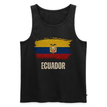 Drapeau grunge de l’Équateur, j’adore l’Équateur - Débardeur bio Premium Homme - noir - Devant - Michal (187cm)