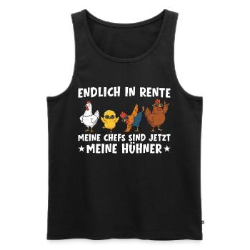 Retirement, my bosses are my chickens - Men's Premium Organic Tank Top - black - Front - Michal (187cm)
