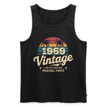 Awesome Since 1969 1969 Birthday Gift - Men's Premium Organic Tank Top - black - Front - AI Model Male 178 light (178cm)