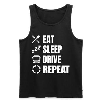 Essen Schlafen Fahren Wiederholen - Männer Premium Bio Tank Top - Schwarz - Vorne - Michal (187cm)