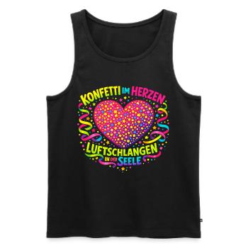 Carnival Confetti Heart - Carnival Party Happiness - Men's Premium Organic Tank Top - black - Front - Michal (187cm)