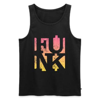 Funk Vintage - Men's Premium Organic Tank Top - black - Front - AI Model Male 178 light (178cm)