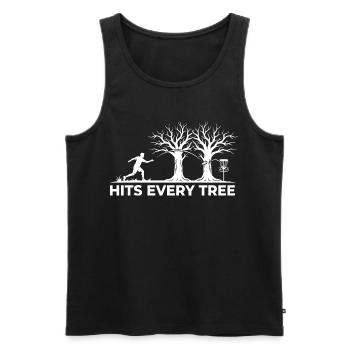 Hit Every Tree – Design drôle de disc golf - Débardeur bio Premium Homme - noir - Devant - Michal (187cm)