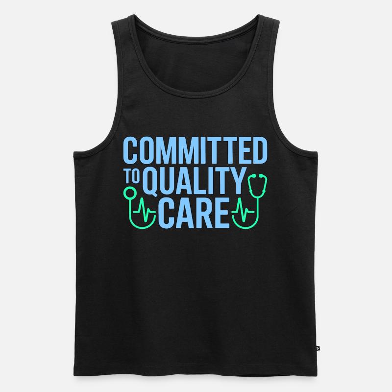 Nurse Practitioner Committed To Quality Nursing - Männer Premium Bio Tank Top - Schwarz