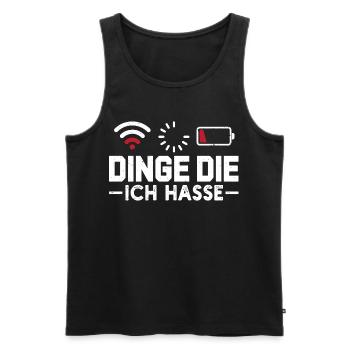 Nerd Computer DINGE DIE ICH HASSE LUSTIG - Männer Premium Bio Tank Top - Schwarz - Vorne - AI Model Male 178 light (178cm)