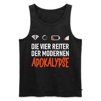 Nerd Computer THE FOUR HORSEMEN OF MODERNITY - Men's Premium Organic Tank Top - black - Front - Michal (187cm)