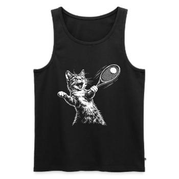 Tennis de chats drôles - Débardeur bio Premium Homme - noir - Devant - Michal (187cm)
