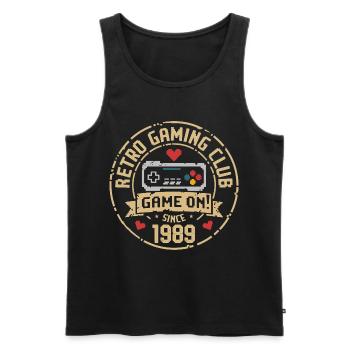 Vintage 1989 Anniversaire 1989 Cadeau 1989 - Débardeur bio Premium Homme - noir - Devant - Michal (187cm)