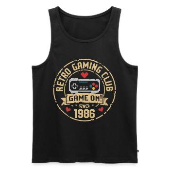 Vintage 1986 Geburtstag 1986 Geschenk 1986  - Männer Premium Bio Tank Top - Schwarz - Vorne - AI Model Male 178 light (178cm)