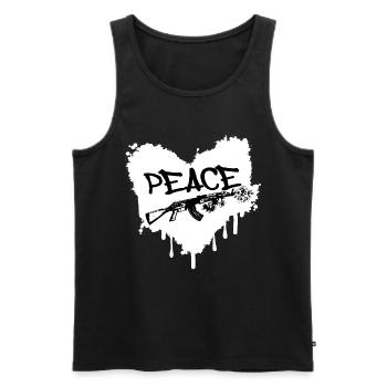 Frieden Gewehr Blüten Graffiti - Männer Premium Bio Tank Top - Schwarz - Vorne - Michal (187cm)