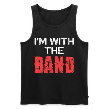 Ich bin bei der Band - Männer Premium Bio Tank Top - Schwarz - Vorne - AI Model Male 178 light (178cm)