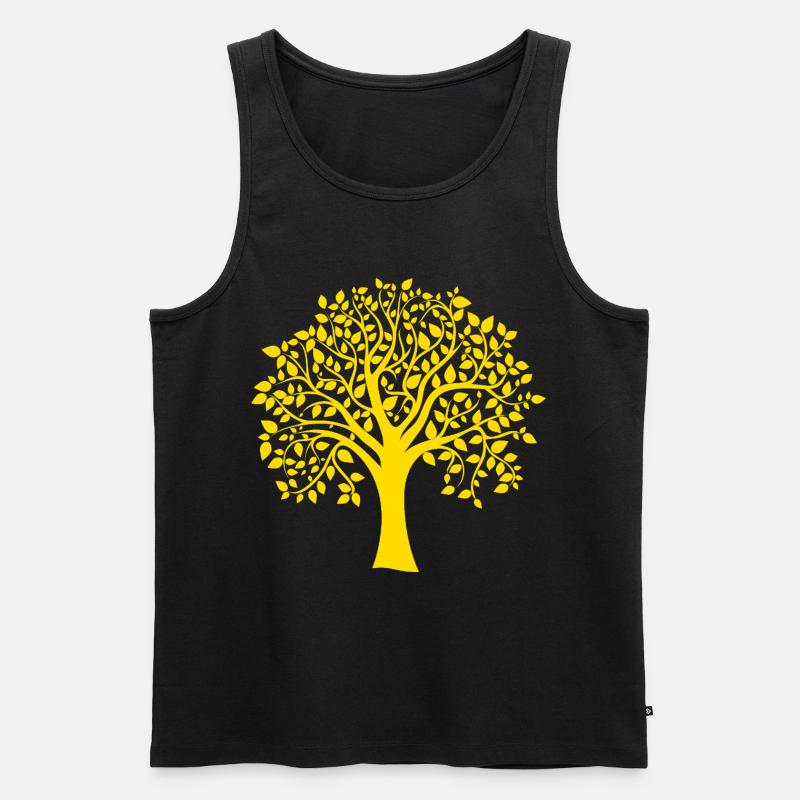 Icon Orange Jumbo Tree Print Silhouette - Männer Premium Bio Tank Top - Schwarz