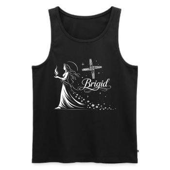 Déesse celtique Brigid imbolc avec la flamme - Débardeur bio Premium Homme - noir - Devant - AI Model Male 178 light (178cm)