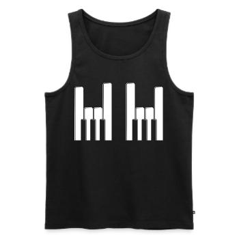 Touches de piano, cors aux doigts - Débardeur bio Premium Homme - noir - Devant - AI Model Male 178 light (178cm)