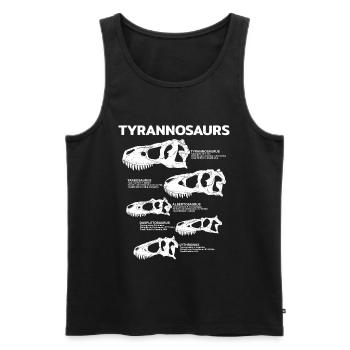 Tyrannosaurus Tarbosaurus Albertosaurus Fact Sheet - Men's Premium Organic Tank Top - black - Front - AI Model Male 178 light (178cm)
