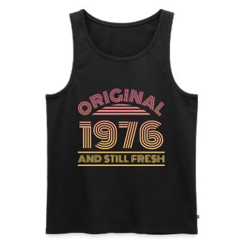 Vintage 1976 - Männer Premium Bio Tank Top - Schwarz - Vorne - Michal (187cm)