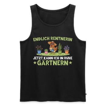 Pensionnaire. Maintenant je peux jardiner en paix - Débardeur bio Premium Homme - noir - Devant - Michal (187cm)