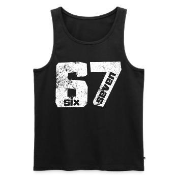 67 Six Seven - Männer Premium Bio Tank Top - Schwarz - Vorne - AI Model Male 178 light (178cm)