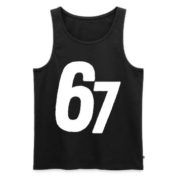 67 Six Seven - Männer Premium Bio Tank Top - Schwarz - Vorne - AI Model Male 178 light (178cm)