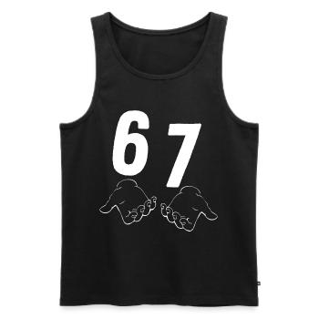 67 Six Seven - Männer Premium Bio Tank Top - Schwarz - Vorne - AI Model Male 178 light (178cm)