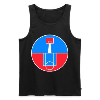 Rundes Basketballfeld-Abzeichen - Männer Premium Bio Tank Top - Schwarz - Vorne - Michal (187cm)