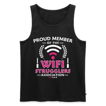 Membre fier de l’Association des Lutteurs du Wifi - Débardeur bio Premium Homme - noir - Devant - Michal (187cm)