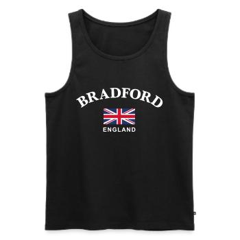 Bradford, England - Männer Premium Bio Tank Top - Schwarz - Vorne - AI Model Male 178 light (178cm)