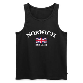 Norwich, Angleterre - Débardeur bio Premium Homme - noir - Devant - Michal (187cm)