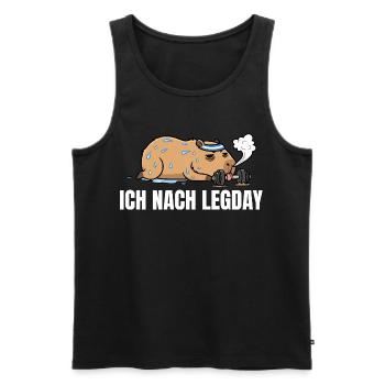 Legday Weight Lifting - Fun Capybara Workout - Men's Premium Organic Tank Top - black - Front - AI Model Male 178 light (178cm)