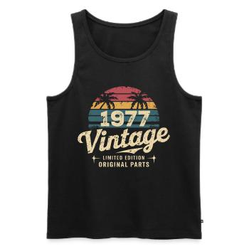 Awesome Since 1977 1977 Birthday Gift - Men's Premium Organic Tank Top - black - Front - AI Model Male 178 light (178cm)