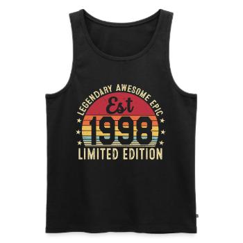 28th Anniversary - Vintage Gift 1998 - Men's Premium Organic Tank Top - black - Front - Michal (187cm)