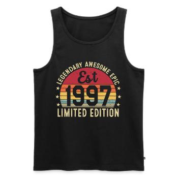 29th Anniversary - Vintage Gift 1997 - Men's Premium Organic Tank Top - black - Front - Michal (187cm)