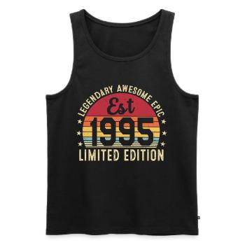31st Anniversary - Vintage Gift 1995 - Men's Premium Organic Tank Top - black - Front - AI Model Male 178 light (178cm)