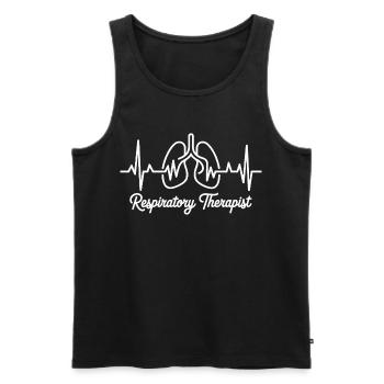 Atemtherapie Herzhand Motiv - Männer Premium Bio Tank Top - Schwarz - Vorne - AI Model Male 178 light (178cm)